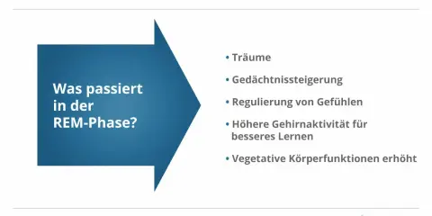 Die REM-Phase fördert Träume, Gedächtnis, Gefühlsregulation und Lernen. Ein tiefer Schlaf verbessert diese Prozesse.